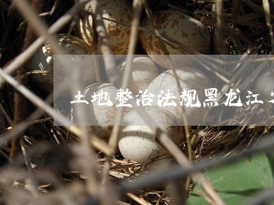 土地整治法规黑龙江省 土地整治法规黑龙江省