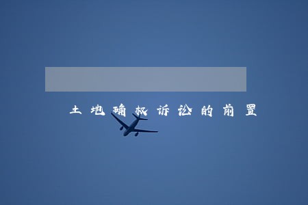 土地确权诉讼的前置 土地确权诉讼的前置