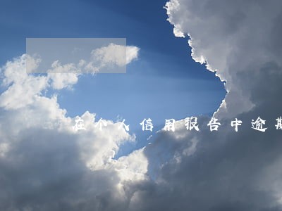在个人信用报告中逾期月份数 在个人信用报告中逾期月份数