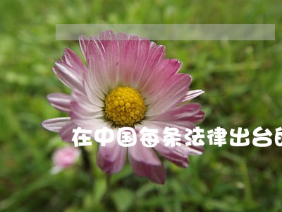 在中国每条法律出台的同时 在中国每条法律出台的同时