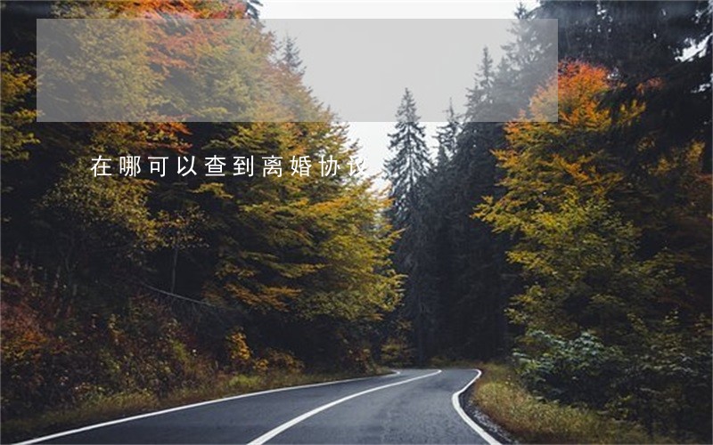 在哪可以查到离婚协议 在哪可以查到离婚协议