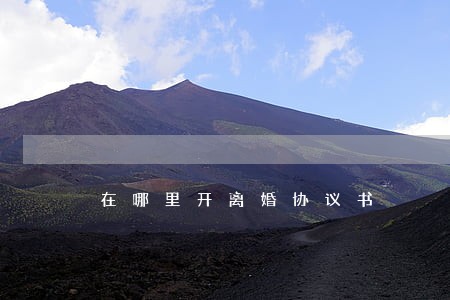 在哪里开离婚协议书 在哪里开离婚协议书