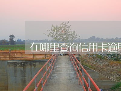 在哪里查询信用卡逾期时间 在哪里查询信用卡逾期时间