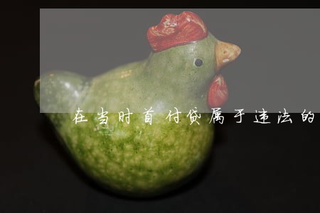 在当时首付贷属于违法的 在当时首付贷属于违法的