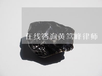 在线咨询黄笃峰律师 在线咨询黄笃峰律师