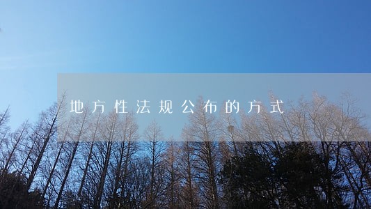 地方性法规公布的方式 地方性法规公布的方式
