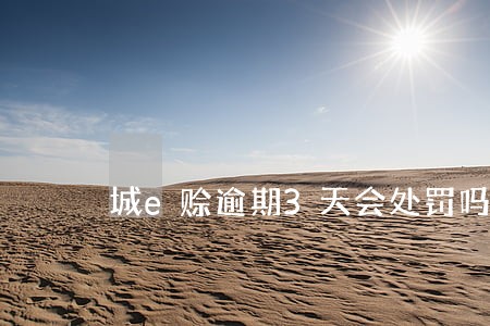城e赊逾期3天会处罚吗 城e赊逾期3天会处罚吗