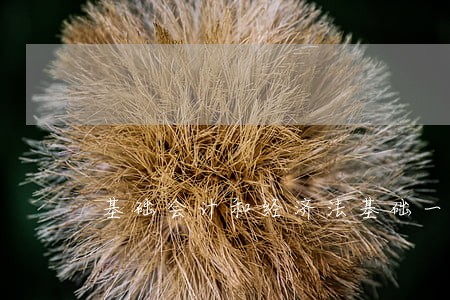 基础会计和经济法基础一样吗