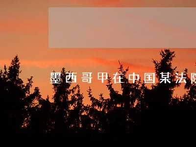 墨西哥甲在中国某法院涉诉