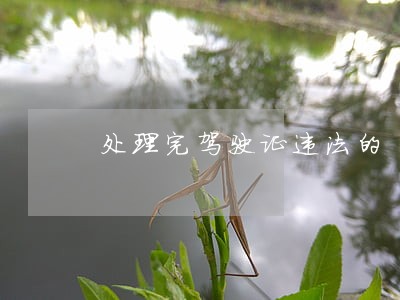 处理完驾驶证违法的 处理完驾驶证违法的