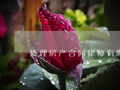 处理房产合同律师有哪些 处理房产合同律师有哪些