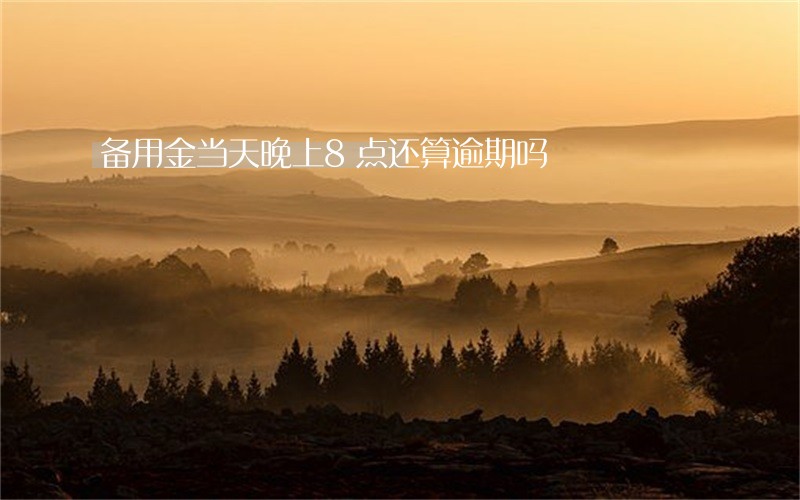 备用金当天晚上8点还算逾期吗 备用金当天晚上8点还算逾期吗