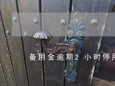 备用金逾期2小时停用多久 备用金逾期2小时停用多久