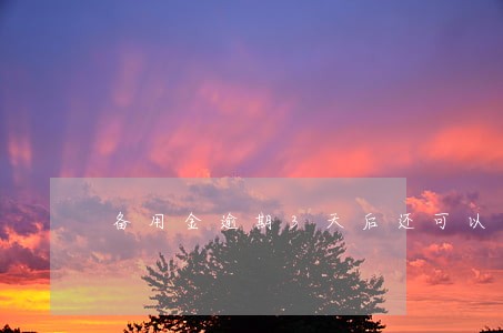 备用金逾期3天后还可以去嘛 备用金逾期3天后还可以去嘛