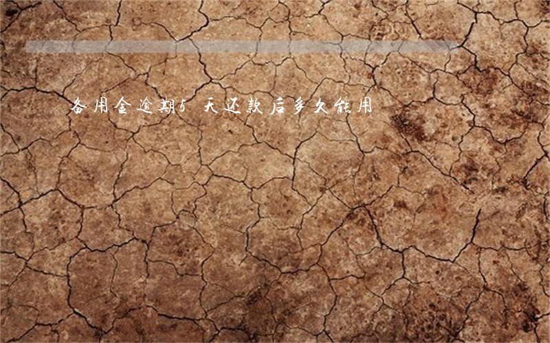 备用金逾期5天还款后多久能用 备用金逾期5天还款后多久能用