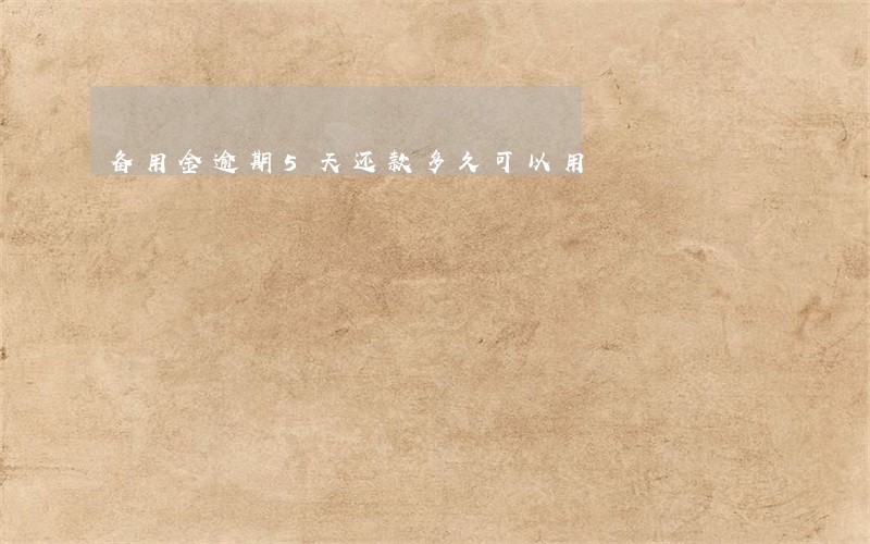 备用金逾期5天还款多久可以用
