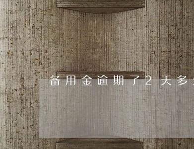 备用金逾期了2天多久可以用