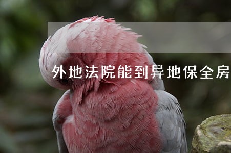 外地法院能到异地保全房产吗