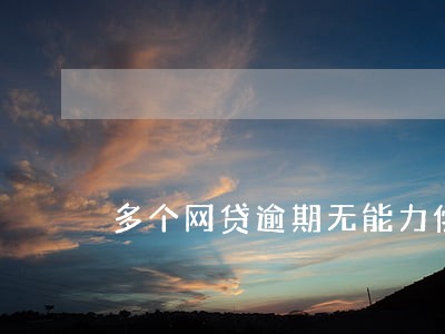 多个网贷逾期无能力偿还怎么办
