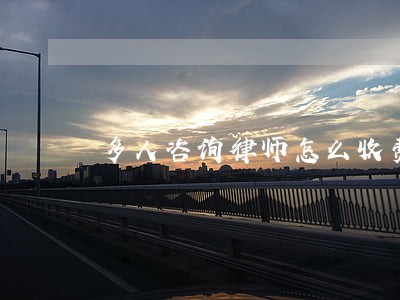 多人咨询律师怎么收费