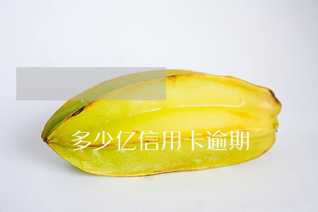 多少亿信用卡逾期