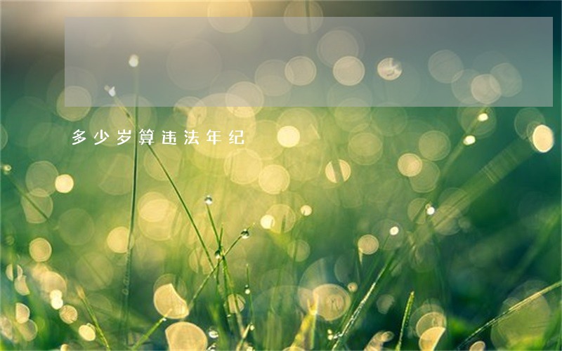 多少岁算违法年纪 多少岁算违法年纪