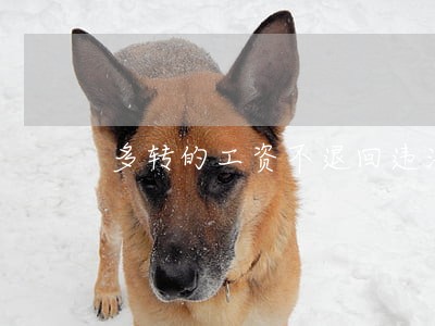 多转的工资不退回违法