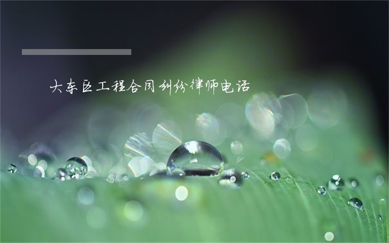 大东区工程合同纠纷律师电话 大东区工程合同纠纷律师电话
