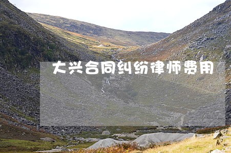 大兴合同纠纷律师费用 大兴合同纠纷律师费用