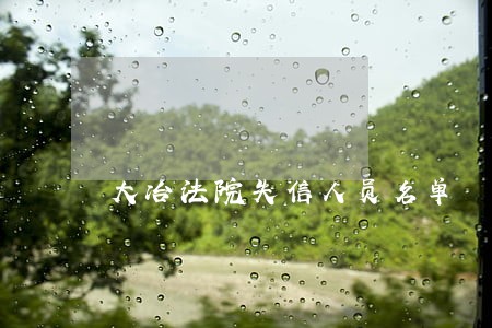 大冶法院失信人员名单