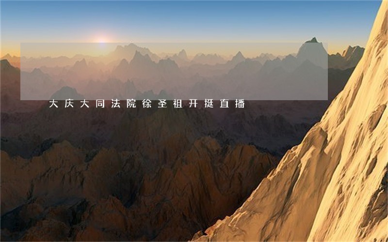 大庆大同法院徐圣祖开挺直播