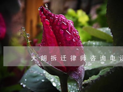 大朗拆迁律师咨询电话