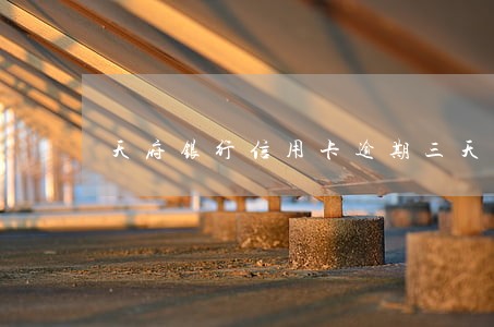 天府银行信用卡逾期三天 天府银行信用卡逾期三天