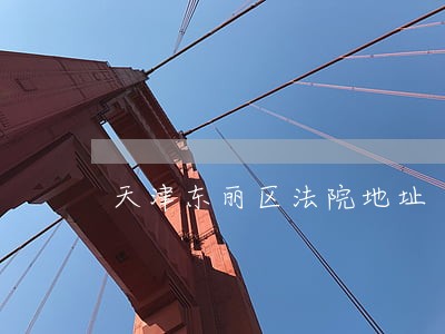 天津东丽区法院地址 天津东丽区法院地址
