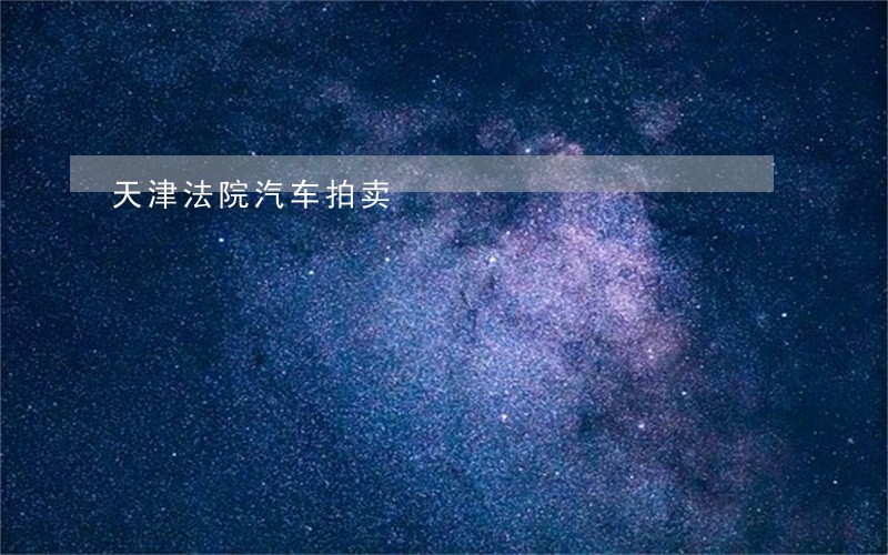 天津法院汽车拍卖