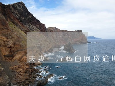 夫妻一方私自网贷逾期 夫妻一方私自网贷逾期