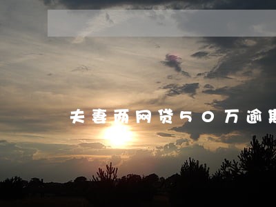 夫妻两网贷50万逾期怎么办 夫妻两网贷50万逾期怎么办