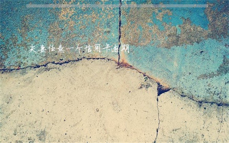 夫妻任意一个信用卡逾期 夫妻任意一个信用卡逾期