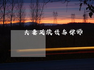 夫妻延续债务律师 夫妻延续债务律师