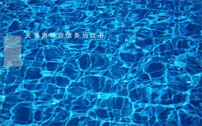 夫妻离婚后债务协议书 夫妻离婚后债务协议书