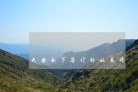 夫妻私下签订协议离婚 夫妻私下签订协议离婚
