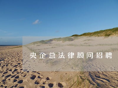 央企总法律顾问招聘 央企总法律顾问招聘