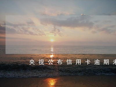 央视公布信用卡逾期未偿总额 央视公布信用卡逾期未偿总额