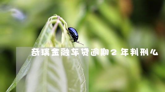 奇瑞金融车贷逾期2年判刑么 奇瑞金融车贷逾期2年判刑么