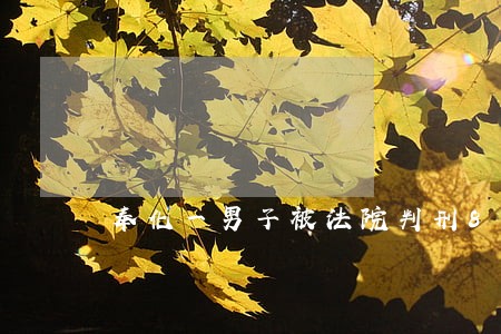 奉化一男子被法院判刑8个月 奉化一男子被法院判刑8个月