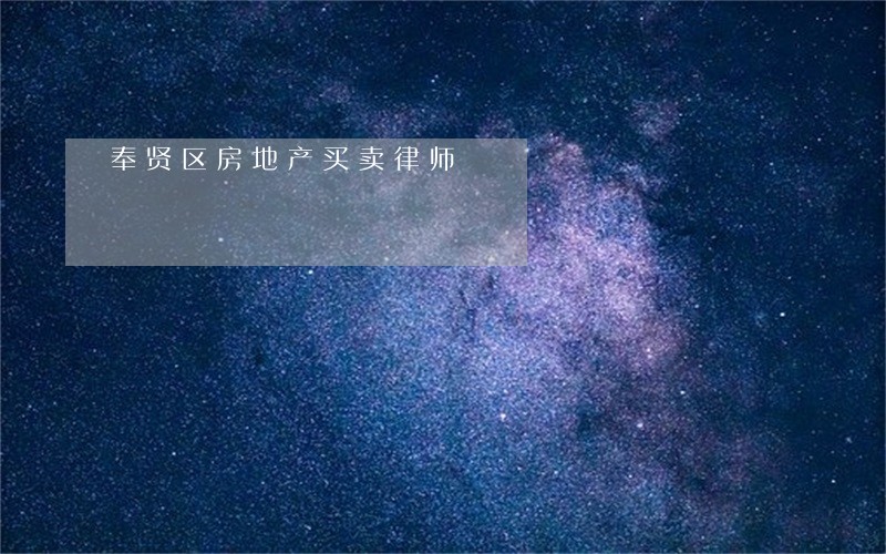 奉贤区房地产买卖律师