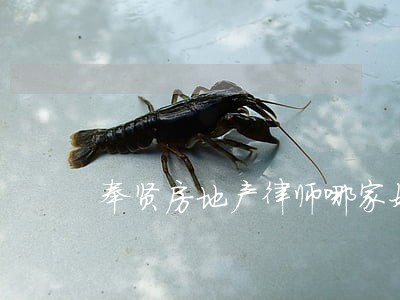 奉贤房地产律师哪家好 奉贤房地产律师哪家好