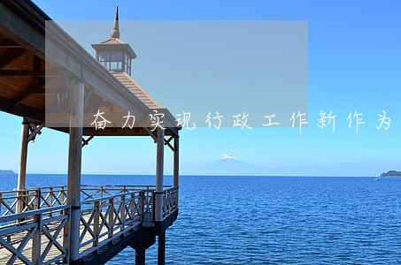 奋力实现行政工作新作为 奋力实现行政工作新作为