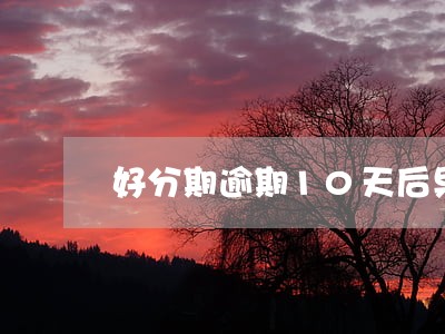 好分期逾期10天后果如何