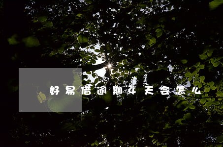 好易借逾期4天会怎么 好易借逾期4天会怎么